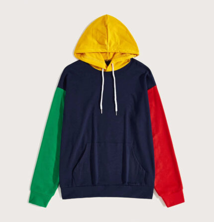 Multicolor Pullover Hoodie Cotton Fleece